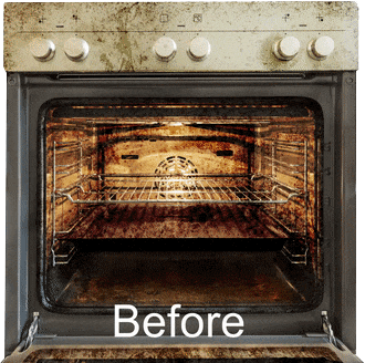 Oven Clean Before and After
